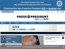 Tablet Screenshot of pressthepresident.com